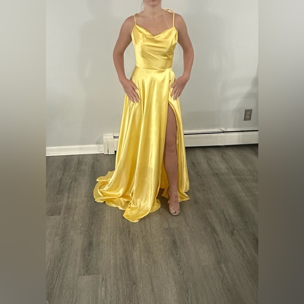 Yellow Satin Gown NWT Size 4